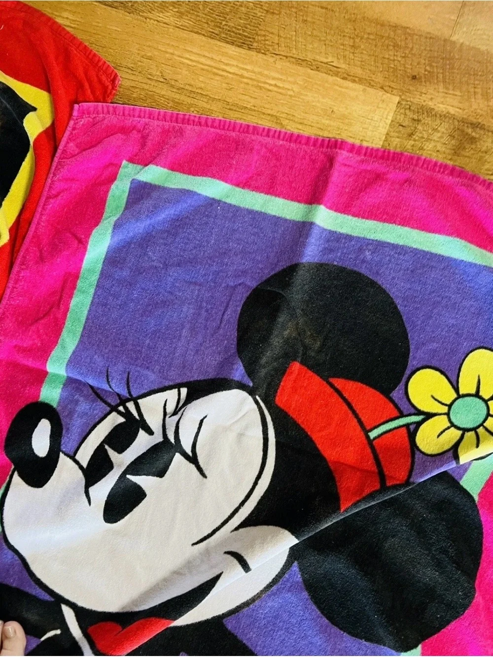 Mickey and Minnie Mouse Classic Tropical Beach Towel SET Vintage FRANCO Estate